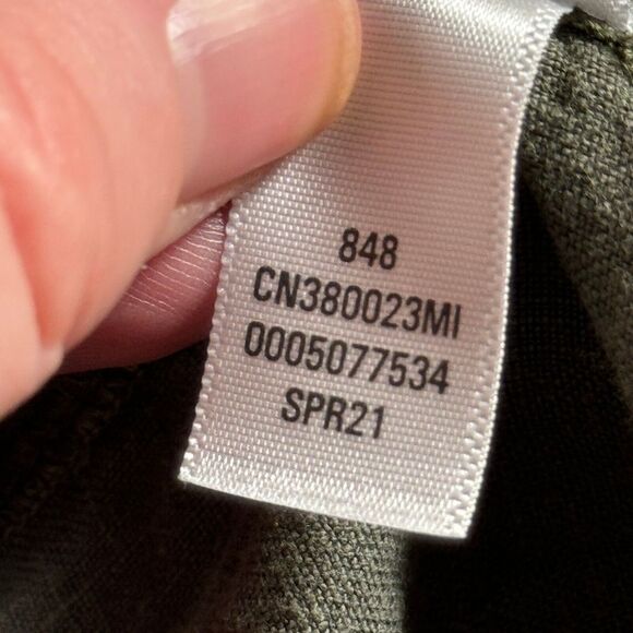 Caslon Jogger Pants Womens XL Petite Olive Green Linen Lightweight Drawstring - Picture 10 of 10